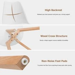 Giantex Set Of 4 Modern Dining Chairs, High Backrest Kitchen Chairs, Elegant Mid Century Side Chairs W/Padded Seat, Solid Wood Legs, Upholstered Tulip Chair For Dining Room, Living Room (White) 12 Giantex Set Of 4 Modern Dining Chairs, High Backrest Kitchen Chairs, Elegant Mid Century Side Chairs W/Padded Seat, Solid Wood Legs, Upholstered Tulip Chair For Dining Room, Living Room (White) -Amazon Store 41Pjv9UVlJL