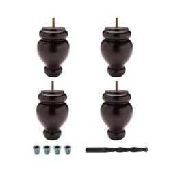 Architectural Products By Outwater 6 In. H X 4 In. Dia Bun Foot, Espresso