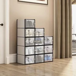 YITAHOME XL Shoe Storage Box, Set Of 12 Shoe Storage Organizers Stackable Shoe Storage Box Rack Containers Drawers - X-Large Size -Amazon Store 41QEou 1xlL. AC