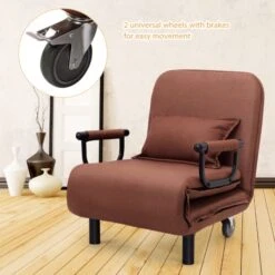 KOMFOTT Convertible Chair Bed, Tri-Fold Sofa Bed With 5-Position Adjustable Backrest & Pillow, Leisure Chaise Lounge Couch With Sturdy Steel Frame For Home & Office, Comfortable Sleeper Chair (Coffee) 15 KOMFOTT Convertible Chair Bed, Tri-Fold Sofa Bed With 5-Position Adjustable Backrest & Pillow, Leisure Chaise Lounge Couch With Sturdy Steel Frame For Home & Office, Comfortable Sleeper Chair (Coffee) -Amazon Store 41QGTPT0ttL