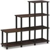 FURINNO 3 Shelves, Turn-N-Tube Ladder Space Shelf, Walnut/Brown -Amazon Store 41QHAEJD5bL