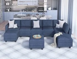 LLappuil Modular Sofa Sectioanl Couch With Storage, Convertible 6 Seater L Shaped Modular Chaise Sofa With Ottoman, Denim Blue 30 LLappuil Modular Sofa Sectioanl Couch With Storage, Convertible 6 Seater L Shaped Modular Chaise Sofa With Ottoman, Denim Blue -Amazon Store 41QHxzGnWjL. AC