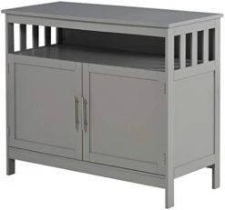 HOMCOM Sideboard Buffet Cabinet, Modern Kitchen Cabinet, Coffee Bar Cabinet With 2-Level Shelf And Open Compartment, Black -Amazon Store 41QQbWZjGvL. AC