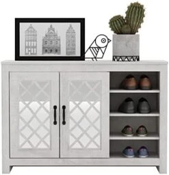 Galano Isadora 16 Pair Shoe Cabinet With 2 Door With Shelves - Modern Shoe Rack - Standing Shoe Cabinet - Shoe Storage With Doors - Shoe Organizer For Home - Mexican Grey -Amazon Store 41QQtpoeHWL. AC