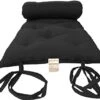 D&D Futon Furniture Cotton/Foam Traditional Japanese/Thai Floor Rolling Futon Mattresses, Yoga Meditation Mats, 3x30x80 Black
