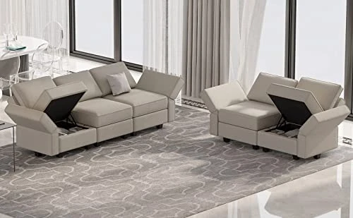 Belffin Sofa And Loveseat Set 2 Piece Furniture Sofa Set For Living Room Modular Sofa Couch Set With Storage Seats Grey 4 Belffin Sofa And Loveseat Set 2 Piece Furniture Sofa Set For Living Room Modular Sofa Couch Set With Storage Seats Grey - Image 2