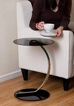 ASPECT Merlin Glass Round Table, 40 X 54 Cm, Clear -Amazon Store 41Qs2tlSjbL