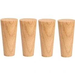 GENERIC 4 PCS Wooden Furniture Legs,Replacement Furniture Feet Cupboard Feet With Mounting Plate,Screws,for Couch Sofa Cabinet Ottoman(Color:a,Size:high 20cm) (A High 15cm)