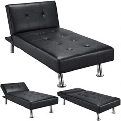 Yaheetech Faux Leather Sofa Bed Sleeper Convertible Futon Sofa Modern Recliner Couch Daybed With Chrome Metal Legs For Living Room Black 14 Yaheetech Faux Leather Sofa Bed Sleeper Convertible Futon Sofa Modern Recliner Couch Daybed With Chrome Metal Legs For Living Room Black -Amazon Store 41R C1PPDL. AC