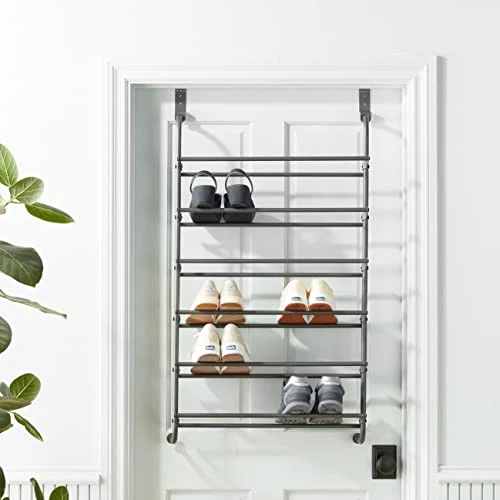 Whitmor Door Shoe Rack, 7.5x22.625x41.80, Gunmetal Gray 7 Whitmor Door Shoe Rack, 7.5x22.625x41.80, Gunmetal Gray - Image 5