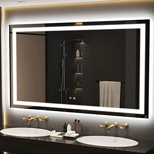 IOWVOE 60 X 36 Inch LED Mirror Backlit Bathroom Large Wall Mounted Vanity Makeup Mirror Dimmable Anti-Fog Lighted Mirror CRI 90 Adjustable Brightness 12 IOWVOE 60 X 36 Inch LED Mirror Backlit Bathroom Large Wall Mounted Vanity Makeup Mirror Dimmable Anti-Fog Lighted Mirror CRI 90 Adjustable Brightness - Image 10