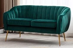 Artechworks Contemporary Tufted Velvet Tub Barrel Loveseat Sofa Chair Upholstered Couch With Golden Metal Legs Club Two-Seat Sofa For Living Reading Room Bedroom Apartment Small Space Dorm, Pink -Amazon Store 41R50aYe2pL. AC