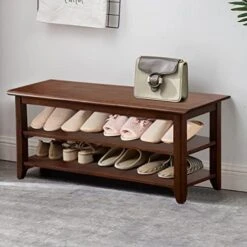 Dewfig Shoe Rack Bench, 3-Tier Shoe Shelf Organizer,10-Pairs Entryway Storage Bench For Hallway, Bedroom, Living Room, Bedroom, Hold Up To 550 Lbs, Solid Wood, Natural -Amazon Store 41R5LkCpycL. AC