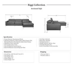 Lexicon Riggi Sectional Sofa Chaise, Gray -Amazon Store 41R9h50iZrL