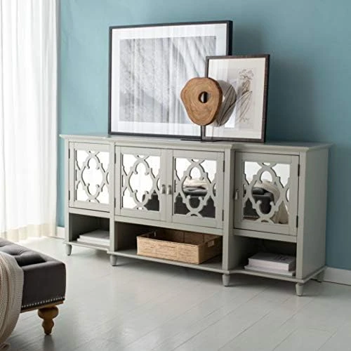 Safavieh Couture Home Juliette Contemporary White Mirrored Sideboard 8 Safavieh Couture Home Juliette Contemporary White Mirrored Sideboard - Image 6