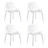 CangLong Modern Mid Century Plastic Shell Hollow Matal Legs Dining Chairs, 4 PCs Pack-Light, White 1 -Amazon Store 41RECsbwh6L