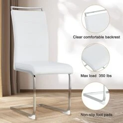 47“ Small Glass Dining Table Set For 4,0.31”Thick Tempered Glass Table Top With 4 Chrome Plate Metal Legs,4 PU Leather Dining Chairs,Modern Kitchen Dinner Room Table Set,for Kitchen Room Dining Room -Amazon Store 41RQLCZZzkL