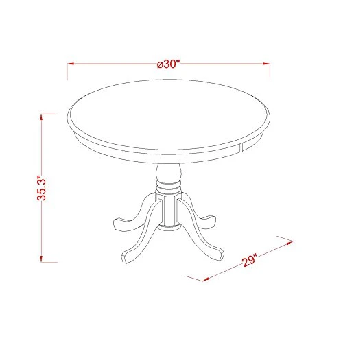 East West Furniture EDVN5-WHI-C 5 Piece Counter Height Dining Table Set Includes A Round Kitchen Table With Pedestal And 4 Linen Fabric Upholstered Dining Chairs, 30x30 Inch, Buttermilk & Cherry 5 East West Furniture EDVN5-WHI-C 5 Piece Counter Height Dining Table Set Includes A Round Kitchen Table With Pedestal And 4 Linen Fabric Upholstered Dining Chairs, 30x30 Inch, Buttermilk & Cherry - Image 3