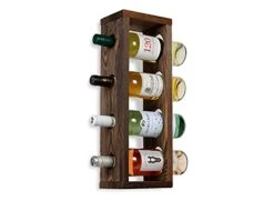 Rustic State Sonoma Wall Mounted Wood Vertical Wine Rack Holder Storage Shelf Organizer For 4 Bottles - Home, Kitchen, Dining Room Bar Décor - Walnut -Amazon Store 41RoCX52xRL