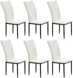Nopurs Sherpa Dining Chairs Set Of 6 - Modern White Upholstered Boucle Dining Chairs High Back Armless Dining Chair With Black Metal Legs For Kitchen Dining Room Home Office 19 Nopurs Sherpa Dining Chairs Set Of 6 - Modern White Upholstered Boucle Dining Chairs High Back Armless Dining Chair With Black Metal Legs For Kitchen Dining Room Home Office -Amazon Store 41Rro3C7ljL. AC