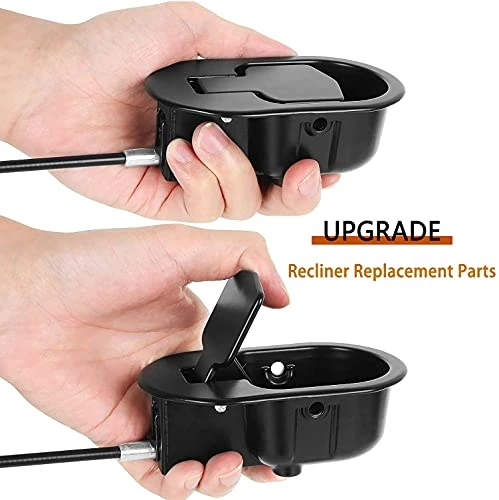 AnrSee 2-Sets Recliner Replacement Parts Universal Black Metal Pull Recliner Handle With Cable For Major Recliner Brands Couch Style Pull Chair Release Handle For Sofa 5 AnrSee 2-Sets Recliner Replacement Parts Universal Black Metal Pull Recliner Handle With Cable For Major Recliner Brands Couch Style Pull Chair Release Handle For Sofa - Image 3