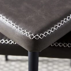 Hanway Modern Dining Table Set For 6 | 4 Chairs + 2 Benches | Upholstered Seats | Rectangular Kitchen & Living Room Furniture | Metal Legs | Faux-Leather | Stylish Home Décor Piece (Black Chair) -Amazon Store 41S6IgsMBZL