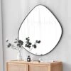 BIKARSOUL Irregular Wall Mirror Matel Matte Black Framed Wall Mirror For Living Room Bedroom Bathroom Entryway Wall Decor 27.8"*28.2" BKS-JIN444-HEI70