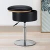 Leather Storage Ottoman Vanity Stool, 18" To 23" Height Adjustable Foot Stool Upholstered Round Footrest Coffee Table Top Cover, Modern Accent Stools,360° Swivel Makeup Stool For Living Room Bedroom -Amazon Store 41SK7ZRVDaL
