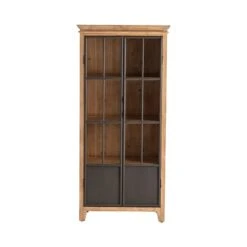 Crestview Collection Darlington 2 Glass Door Brown Wood And Metal Curio Cabinet -Amazon Store 41SRnpTOEHL