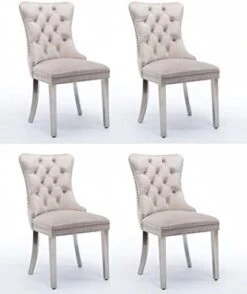 Danxee Set Of 2 High-end Velvet Dining Room Chairs Upholstered Elegant Tufted Chair With Luxurious Button Nailed Trim Ring Pull Armless Accent Chair (Black) -Amazon Store 41SUyXoQTvL. AC