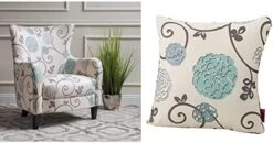 Christopher Knight Home Arabella Fabric Club Chair, White And Blue Floral 29.1D X 29.9W X 36.6H In -Amazon Store 41SalfQJaIL. AC 1