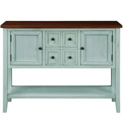 P PURLOVE Console Table Buffet Table With Storage Drawers Cabinets And Bottom Shelf (Antique Blue) -Amazon Store 41Sb1UKM3AL