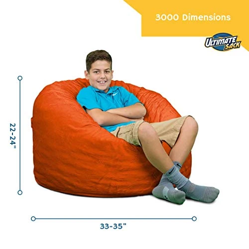 ULTIMATE SACK 3000 (3 Ft.) Bean Bag Chair: Giant Foam-Filled Furniture - Machine Washable Covers, Durable Inner Liner, 100% Virgin Foam. Comfy Bean Bag Chair. (Electric Blue, Suede) 4 ULTIMATE SACK 3000 (3 Ft.) Bean Bag Chair: Giant Foam-Filled Furniture - Machine Washable Covers, Durable Inner Liner, 100% Virgin Foam. Comfy Bean Bag Chair. (Electric Blue, Suede) - Image 2
