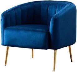LSSPAID Velvet Accent Chair, Fabric Upholstered Accent Chairs For Living Room, Golden Metal Legs Armchairs, Navy Blue, Set Of 1 -Amazon Store 41Sv0tcAf6L. AC
