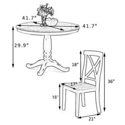 5 Piece Round Dining Table Set, Marble Top Kitchen Table Sets Dinette Set For 4 Include Marble Veneer Round Kitchen Table And 4 Chairs For Small Space (White) -Amazon Store 41SxNdMtKFL