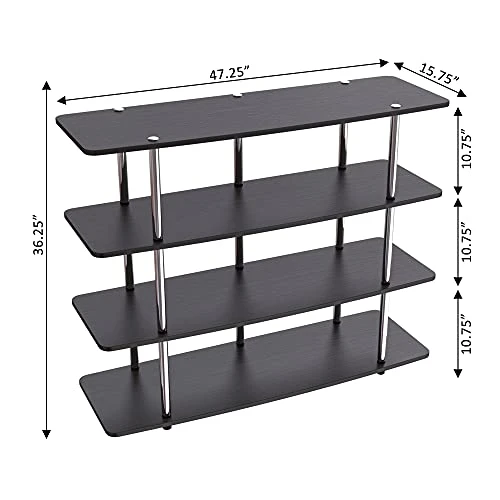 Convenience Concepts Designs2Go XL Highboy 4 Tier TV Stand Home_Furniture_and_Decor, Black 8 Convenience Concepts Designs2Go XL Highboy 4 Tier TV Stand Home_Furniture_and_Decor, Black - Image 6