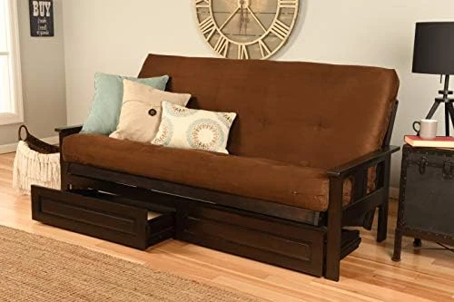 Queen Size Montreal Espresso Futon Frame Innerspring Mattress Sofa Bed Modern Futons (Black Mattress And Frame Only (Queen Size)) 12 Queen Size Montreal Espresso Futon Frame Innerspring Mattress Sofa Bed Modern Futons (Black Mattress And Frame Only (Queen Size)) - Image 10