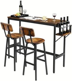 WIIS' IDEA 3-Piece Small Bar Dining Table Set For 2, Square Kitchen Table & 2 Barstools Chairs With PU Soft Seat And Backrest For Breakfast Nook, Small Space, Apartment, Grey 21 WIIS' IDEA 3-Piece Small Bar Dining Table Set For 2, Square Kitchen Table & 2 Barstools Chairs With PU Soft Seat And Backrest For Breakfast Nook, Small Space, Apartment, Grey -Amazon Store 41T9XcQAldL. AC