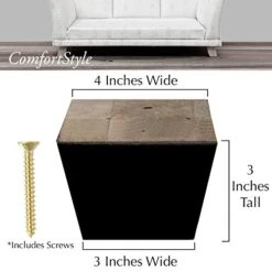 ComfortStyle Furniture Legs For Sofa Chair Couch Or Ottoman, Set Of 4 Replacement Feet, 3 Inch Tall, Square With Tapered Sides, Dark Espresso Finish 15 ComfortStyle Furniture Legs For Sofa Chair Couch Or Ottoman, Set Of 4 Replacement Feet, 3 Inch Tall, Square With Tapered Sides, Dark Espresso Finish -Amazon Store 41TB3681fDL