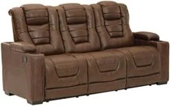 Signature Design By Ashley Owner's Box Faux Leather Power Reclining Sofa With Adjustable Headrest, Brown -Amazon Store 41TMAofWumL. AC