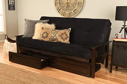 Queen Size Montreal Espresso Futon Frame Innerspring Mattress Sofa Bed Modern Futons (Black Mattress And Frame Only (Queen Size)) 8 Queen Size Montreal Espresso Futon Frame Innerspring Mattress Sofa Bed Modern Futons (Black Mattress And Frame Only (Queen Size)) - Image 6