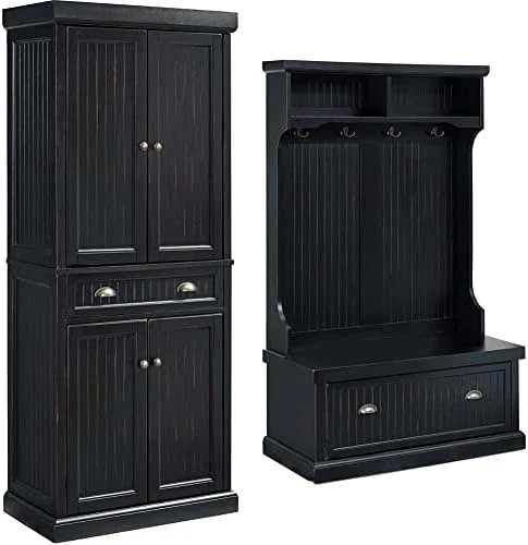 Crosley Furniture Seaside Kitchen Pantry Cabinet - Distressed White 11 Crosley Furniture Seaside Kitchen Pantry Cabinet - Distressed White - Image 9