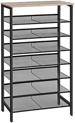 HOOBRO 8-Tier Shoe Rack, Large Capacity Shoe Shelf, Stable And Sturdy, Shoe Storage Organizer With Flat & Slant Adjustable Metal Shelves, For 21-28 Pairs Of Shoes, Space Saver, Sturdy BF18XJ01 -Amazon Store 41TRyaoce9L. AC
