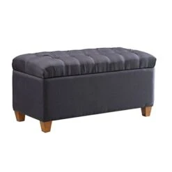 Coaster Home Furnishings Tufted Storage Bench Dark Navy, 18" D X 38" W X 18" H