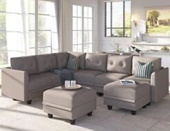 LLappuil Modular Sectional Sofa With Storage, Faux Leather Fabric 7 Seater Modular Sofa With Reversible Chaise, 112 Inch Convertible U Shape Sectional Couch With Ottomans, Aqua Blue 31 LLappuil Modular Sectional Sofa With Storage, Faux Leather Fabric 7 Seater Modular Sofa With Reversible Chaise, 112 Inch Convertible U Shape Sectional Couch With Ottomans, Aqua Blue -Amazon Store 41TXNv1TizL. AC