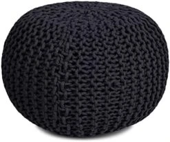 BIRDROCK HOME Round Pouf Foot Stool Ottoman - Knit Bean Bag Floor Chair - Cotton Braided Cord - Great For The Living Room, Bedroom And Kids Room - Small Furniture (Light Grey) 19 BIRDROCK HOME Round Pouf Foot Stool Ottoman - Knit Bean Bag Floor Chair - Cotton Braided Cord - Great For The Living Room, Bedroom And Kids Room - Small Furniture (Light Grey) -Amazon Store 41TeMjg4vhL. AC