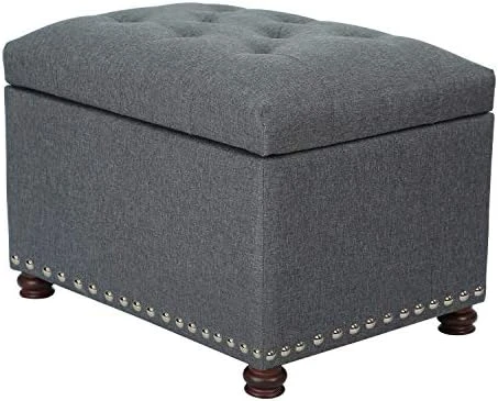Joveco 24" Ottoman With Storage For Living Room Rectangular Fabric Tufted Bench Footrest - Light Grey 15 Joveco 24" Ottoman With Storage For Living Room Rectangular Fabric Tufted Bench Footrest - Light Grey - Image 13