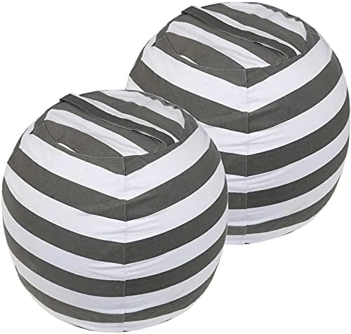 2-pack Stuffed Animal Storage Bean Bags For Kids Room Empty Animal Beanbag Chair Covers Only Without Filling Small Storage Bags For Toddlers, Children, Boys, Girls Room Decor, White Grey Blue Stripes 11 2-pack Stuffed Animal Storage Bean Bags For Kids Room Empty Animal Beanbag Chair Covers Only Without Filling Small Storage Bags For Toddlers, Children, Boys, Girls Room Decor, White Grey Blue Stripes - Image 9