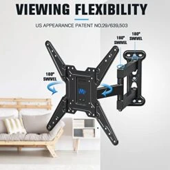 Mounting Dream TV Wall Mount Bracket For Most Of 26-55 Inch LED, LCD, OLED And Plasma Flat Screen TV With Full Motion Swivel Articulating Arm Up To VESA 400x400mm And 60 Lbs, MD2393-MX -Amazon Store 41U3RyRKX2L