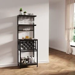 Aomedeelf Wine Rack Table, FreeStanding Wine Bar Rack, Modern Wine Bar Cabinet With Storage, Bar Cabinet With Glass Bottle Holder, Floor Liquor Wine Cabinet Storage For Home Kitchen Dining Room -Amazon Store 41U3d2y4jhL